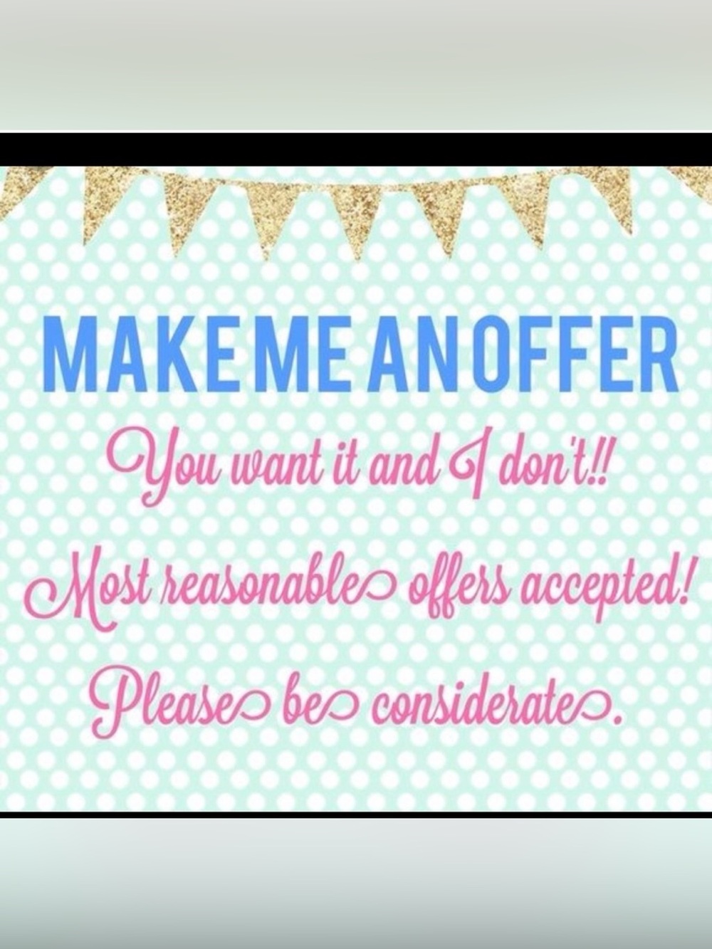 Polka Dot Party Banner Sign in Light Aqua and Pink